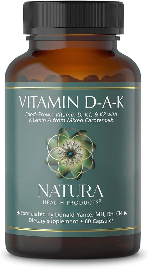 Natura Health Products Vitamin D-A-K Supplement, Supports Healthy Bone, Heart, and Vision Function - 60 Capsules
