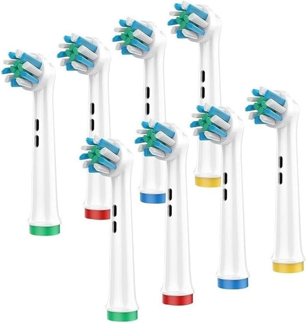 Electric Toothbrush Replacement Heads, Plaque Blast Pack of 8 - Superior Twisted Bristle Refills for Family Oral Health