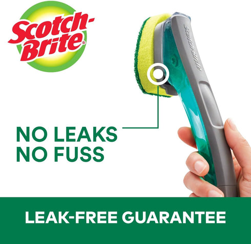 Scotch-Brite Heavy Duty Advanced Soap Control Dishwand Kit, Includes 1 Wand & 5 Refill Pads, Control Soap with a Button