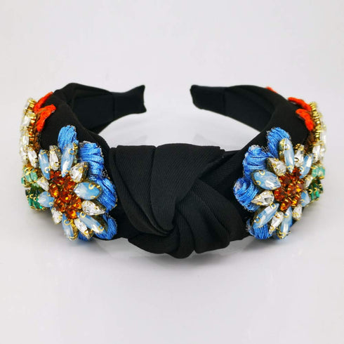 QTMY Rhinestone Crystal Headbands for Women, Hair Hoop Accessories Headwear Jewelry, 522 (Black)