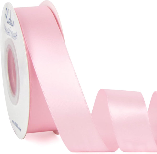 Ribbli Light Pink Baby Pink Satin Ribbon, 1” x 25 Yards Continuous, Use for Gift Wrapping, Bows, Baby Shower