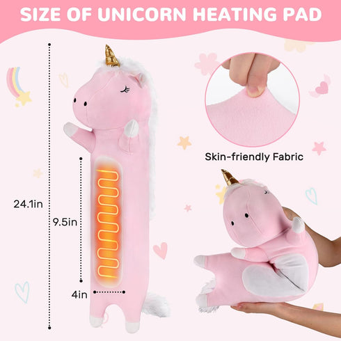 Unicorn Heating Pad for Period Cramps Menstrual Pain Relief, Portable Electric Heat Pads USB Powered, Cute Unicorn