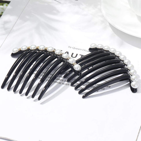 JONKY JONKY French Twist Hair Comb, Pearl Fancy Hair Accessories for Women (Pack of 2)