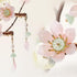 SHIYANG 1 Pair (2 pcs) Pink Handmade Lotus Hair Clips: Cute Floral Decorative Hair Accessories for Hanfu and Korean