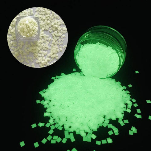 PrettyG 6 Boxes Set Luminous Nail Art Glitter, Glow in The Dark 3D Sparky Moon Butterfly Flower Stickers for DIY Craft