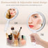 Double Sided Hand Held Makeup Mirror - 1x & 7X Magnification with Adjustable Stand, Clear
