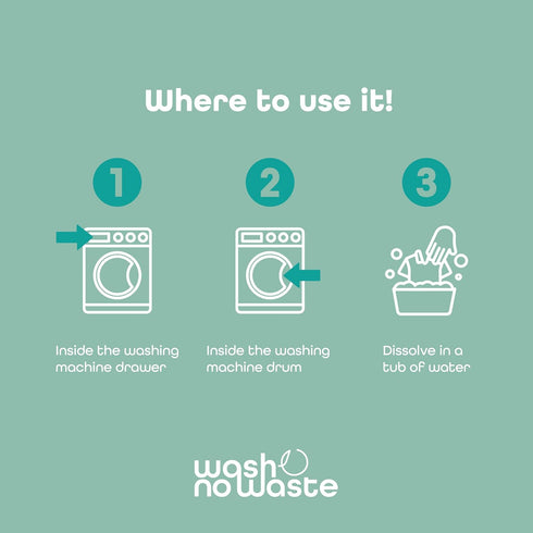 Wash No Waste - PACK 3, Laundry Detergent Strips, 192 washes, Hypoallergenic, Biodegradable, Lavender.