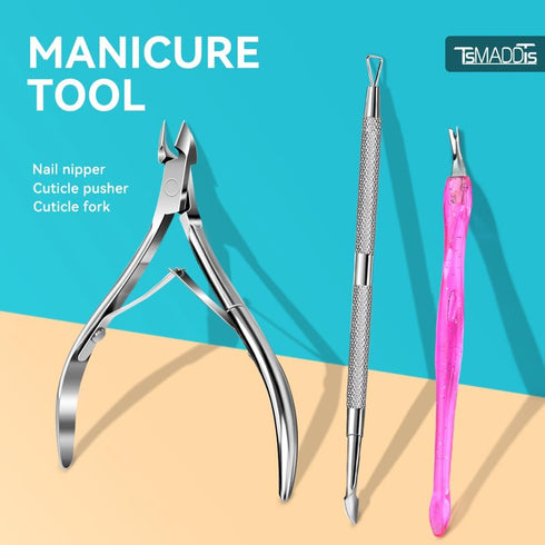 TsMADDTs 13 PCS Nail Files and Buffers Kit, Includes 3-Way Sanding Block, Cuticle Nippers & Pusher