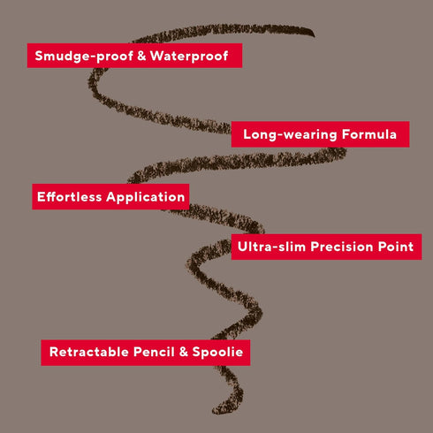 Mirabella Brow Pencil, Ultra-Fine Point Waterproof Eyebrow Pencil for Rich, Blendable, Long-Lasting Hair-Like Strokes