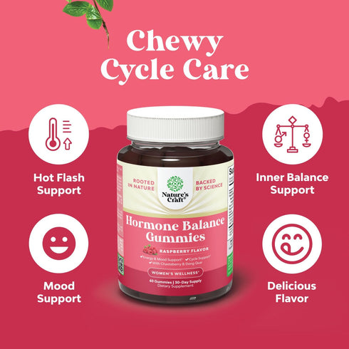 Gummies B6 60 Hormone Balance for Women of All Ages - PMS Support Supplement for Women to Regulate Menstrual Cycle