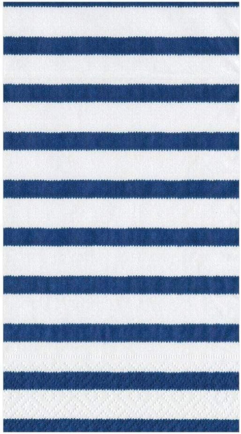 Caspari Bretagne Paper Guest Towel Napkins in Blue - Two Packs of