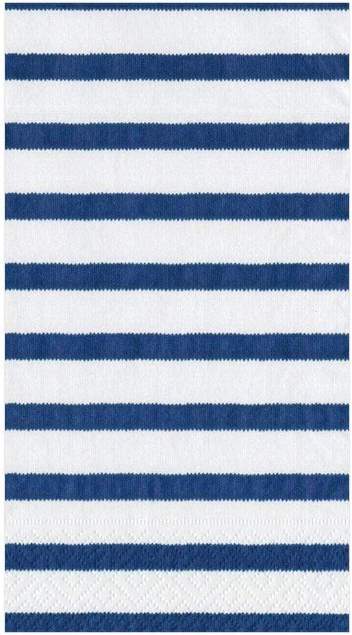 Caspari Bretagne Paper Guest Towel Napkins in Blue - Two Packs of