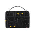 senya Travel Makeup Bags with Zipper, Black Cats Pattern Cosmetic Bag for Women Girls