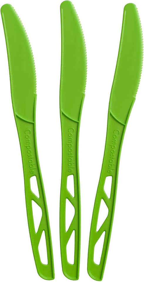 Compostable Knives Box of 200 (7.6 Inches) - Heavyweight, Plant-Based, Non-GMO, Earth Friendly, Biodegradable Cutlery