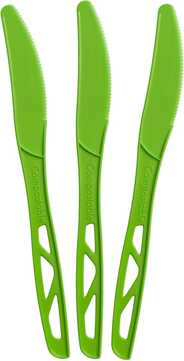 Compostable Knives Box of 200 (7.6 Inches) - Heavyweight, Plant-Based, Non-GMO, Earth Friendly, Biodegradable Cutlery