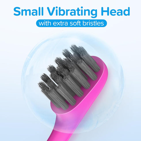 Replacement Toothbrush Heads Compatible with BURST Kids Electric Toothbrush, 10 Pack - Soft Charcoal Bristles for