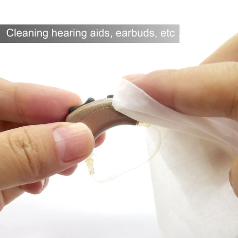 120 Count Hearing Aid Wipes, Individually Packaged Cleaning Towelette with Tools for Hearing Amplifier