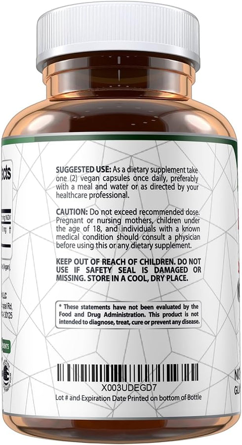Vegan Labs 180 1600MG 100% Immune Apple Cider Vinegar Capsules with The Mother- Vegan Capsules, Per Serving- Natural