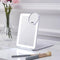 LED Foldable Travel Makeup Mirror, 5x7 inches, 3 Colors Light Modes, USB Rechargeable Touch Screen (White)