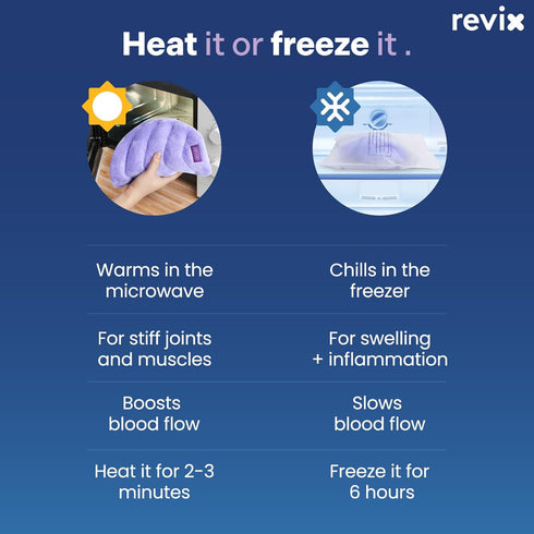 REVIX Extra Large Microwave Heating Pad - Moist Heat Wrap for Back, Waist, Stomach, Shoulder, Neck, Hot or Cold Pack