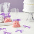 Bright Creations 100 Pack Purple Twist Tie Bows for Treat Bags, 3" Small Satin Ribbons for Craft Decoration, Gift Wrap