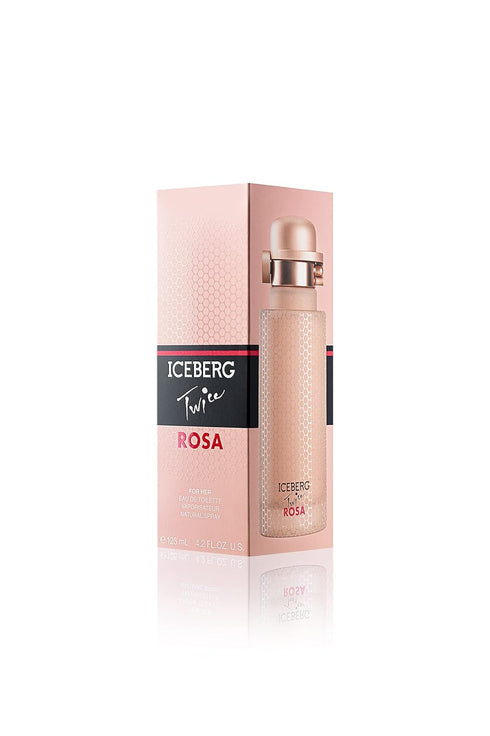 ICEBERG Twice ROSA - Woody Floral Musk Fragrance for Women, Fresh and Fruity EDT Spray Perfume - 4.2 Oz