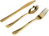 Gold Plastic Silverware Set - 160 Bulk Pack with 80 Forks, 40 Knives, 40 Spoons, Heavy Duty Disposable Cutlery