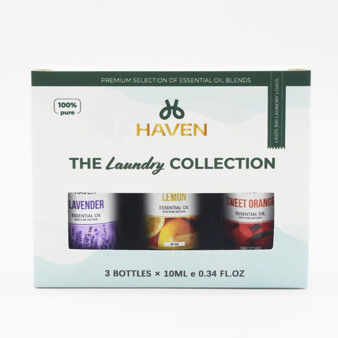 HAVEN Set 100% Set Essential Oil for Laundry | Pure Therapeutic Grade Oils | Ideal for Wool Dryer Balls & Oil Diffusers