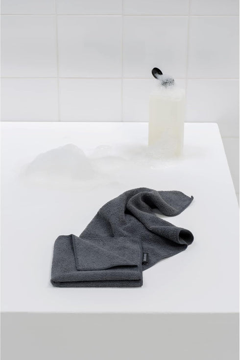 x2 (12x12) Brabantia Microfiber Cleaning Dish Cloths (Dark Gray) Absorbent Hygenic Rags for Washing, Cleaning, Drying