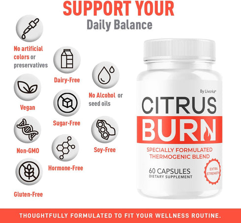 LIVORKA (2 Pack) 120 2 Citrus Burn Capsules - Official CitrusBurn Pills Supplement Support All Natural Ingredients