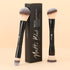 DUcare Makeup Brushes, Duo End Foundation Contour & Buffer Brush Set, 2Pcs, Black