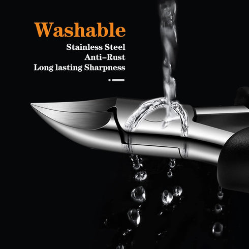 Toenail Clippers, Professional Thick & Ingrown Nail Clippers for Men & Seniors, Podiatrist Recommended Stainless Steel