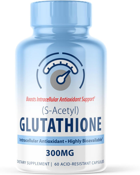 S-Acetyl L-Glutathione - 300mg Acetylated Glutathione Supplement for Antioxidant Support, Liver & Skin Vitality (60