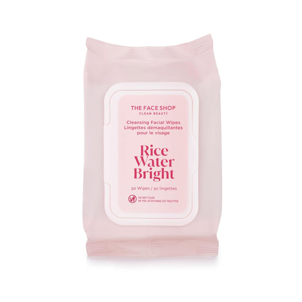 The Face Shop Rice Water Bright Makeup Remover Wipes, Vegan Cleansing Wipes with Rice Extract, Brightening &