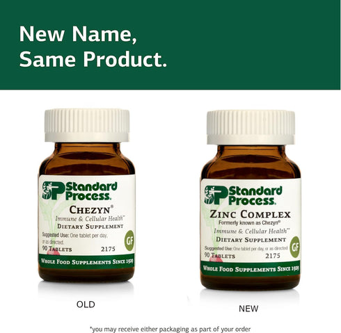 Standard Process Zinc Complex, Immune Support, Thyroid Support, Cognitive Health, 90 Tablets