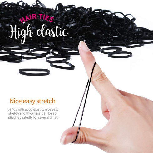 YGDZ 4000pcs Hair Rubber Bands, Clear Black Elastic Hair Ties for Toddlers Girls Baby Hair