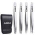 Tweezers Set 4-Piece Professional Stainless Steel - Gift with Travel Case by Aumelo, Best Precision Eyebrow Tweezer