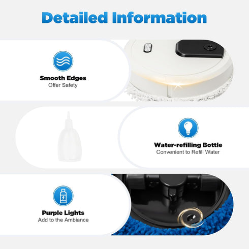 TOWIUOA 1200mah 10000rpm 4 Floor Cleaner Machine, Electric Mop Electric Floor Cleaner with Gears Long Endurance