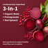 Snap Supplements Heart Beets, USDA Organic Beet Root Powder, 3-in-1 Cardiovascular Superfood, 250g