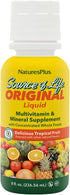 Natures Plus Source of Life Liquid, Tropical Fruit, 8 fl oz, Multivitamin & Mineral Supplement, Gluten Free