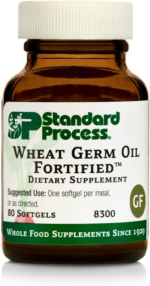 Standard Process Wheat Germ Oil Fortified - 80 Softgels for Antioxidant and Immune Support with Vitamin E
