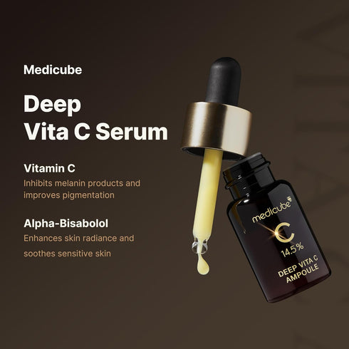 Medicube Deep Vita C Serum 2.0, 14.5% Pure Vitamin C for Hyperpigmentation, Dark Spots, Korean Skincare (10g * 3)