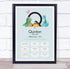 The Card Zoo New Baby Birth Details Christening Nursery Dinosaur Initial Q Gift Print