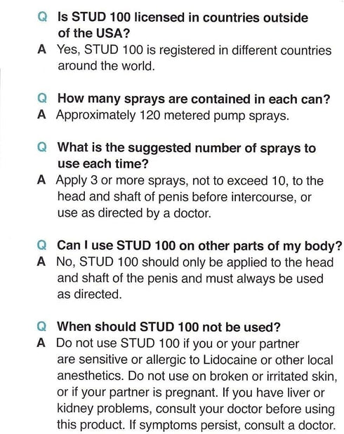 STUD 100 7/16- Male Genital Desensitizer Spray, Fl Ounce Box