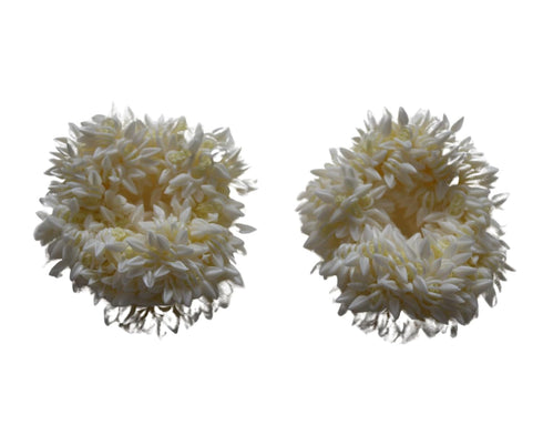 Shilppam White Gajra Hair Band for Women & Girls (Pack of 2), Traditional Floral Hair Jewelry for Weddings and Festivals