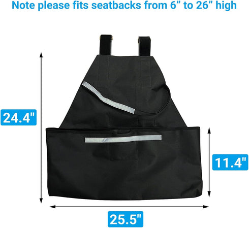 24.4" 25W 11.4D Walker Holder for Mobility Scooters & Power Chairs - Rollator Stand Support Storage Accessories, L x x