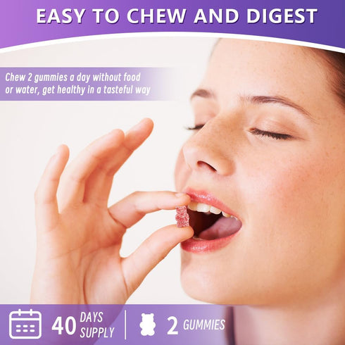 TWOHHACC Gummies Immune, Mushroom Supplement with Ashwagandha and Lions Mane, Maitake, Turkey Tail, Reishi, Chaga