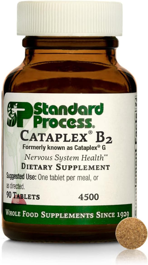 Standard Process Cataplex B2, Whole Food Nervous System Supplements for Metabolism, Brain & Liver Support - 90 Tablets