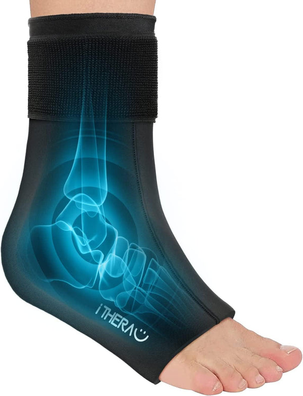 iTHERAU Ankle Ice Pack Wrap for Swelling, Plantar Fasciitis, Foot Pain Relief, Reusable Gel Cold Packs for Injuries