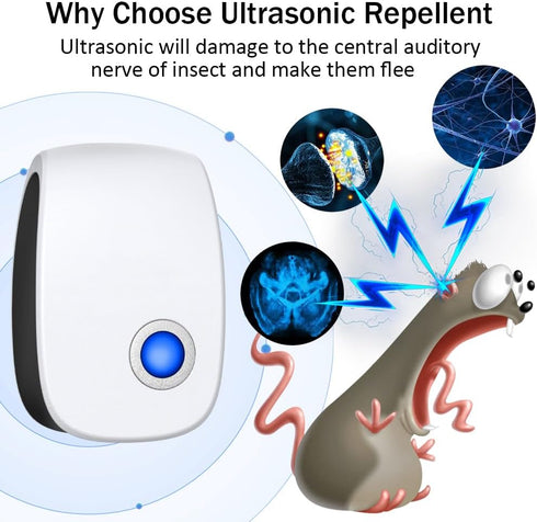 Ultrasonic Pest Control Repellent Plug-in, 6 Packs for Mice, Mosquito, Insect, Spider, Bug, Ant, Cockroach